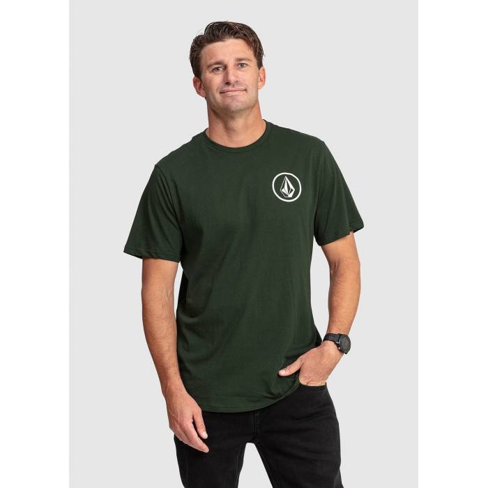 ボルコム Volcom 【 Mens Mini Circle Stone T-Shirt Mens Dark Green 】 メンズ プルオーバー メンズ green 緑・緑であること