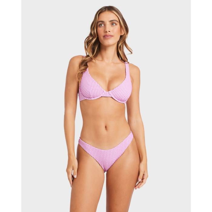 【★百貨店SALE★6/11十二時2時迄】散らし広告ボン Billabong 【 Womens Mini Wave Check Bikini Bottom Womens Barbados 】 レディース Wave ウェーブ・ウェイブ ズボン ボトムス レディース