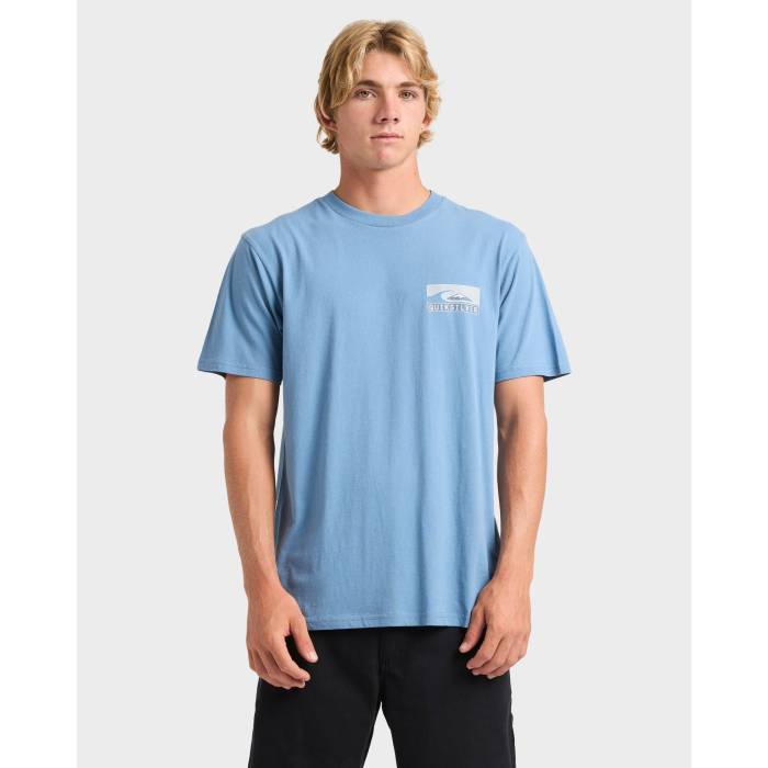 【★百貨店SALE★6/11真夜中2時迄】クイックしろがね色 Quiksilver 【 Mens Boxed Out T-Shirt Mens Coronet Blue 】 メンズ ティーシャツ メンズ 青碧 青碧