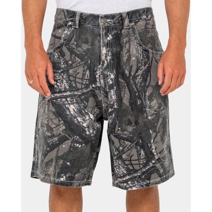 ラスティ Rusty 【 Mens Flip Rambo Denim Shorts Mens Grey Camo 】 メンズ デニム ショーツ メンズ 灰色 グレー カモ柄