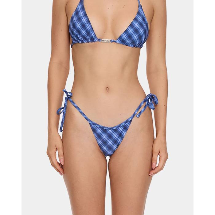 【★百貨店SALE★6/11真夜中2時迄】Thrills 【 Womens High Speed Check String Bikini Bottom Womens Guardian Navy 】 レディース ご機嫌 Speed 素早さ ズボン ボトムス レディース 紺色 米国海軍