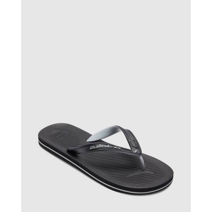 クイックしろがね色 Quiksilver 【 Mens Haleiwa Core Thongs Mens Black 1 】 メンズ 中核グループ メンズ 黒いこと 黒いこと ビーチサンダル-靴-メンズ靴