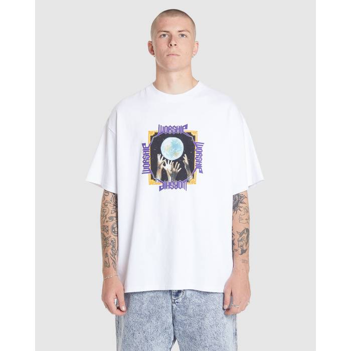Worship 【 Mens Together Oversized T-Shirt Mens White 】 メンズ プルオーバー メンズ 白いこと 白いこと