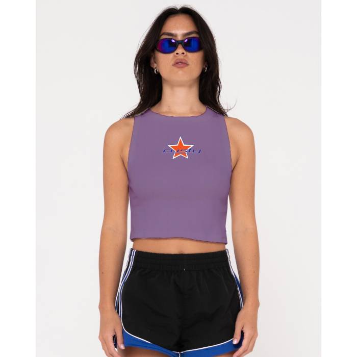 ラスティ Rusty 【 Womens Starry Eyed Skimmer Tank Top Womens Purple Nights 】 レディース タンクトップ レディース Purple 紫・パープル