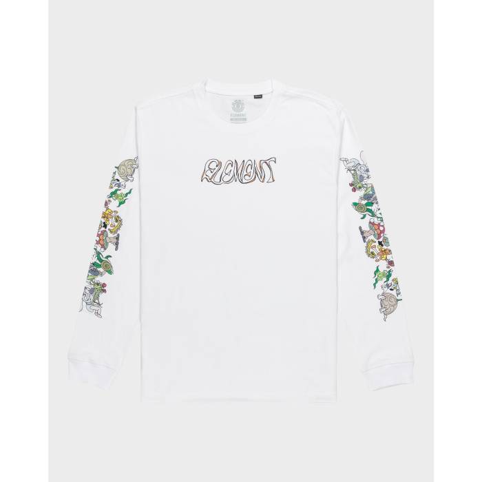 【★百貨店SALE★6/11真夜中2時迄】化学元素 Element 【 Mens People Long Sleeve T-Shirt Mens Optic White 】 メンズ Sleeve 衣袂 ティーシャツ メンズ 白いこと 白いこと