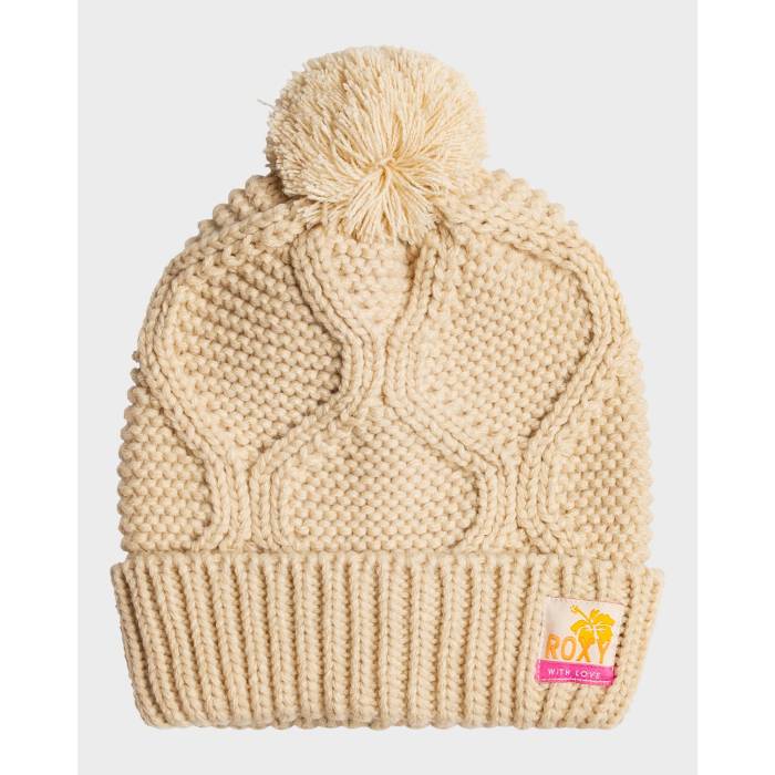 ロキシー Roxy 【 Girls 2-7 Petite Hang Five Beanie Girls Parchment 】 【小さめ】 キャップ 帽子 ジュニア キッズ
