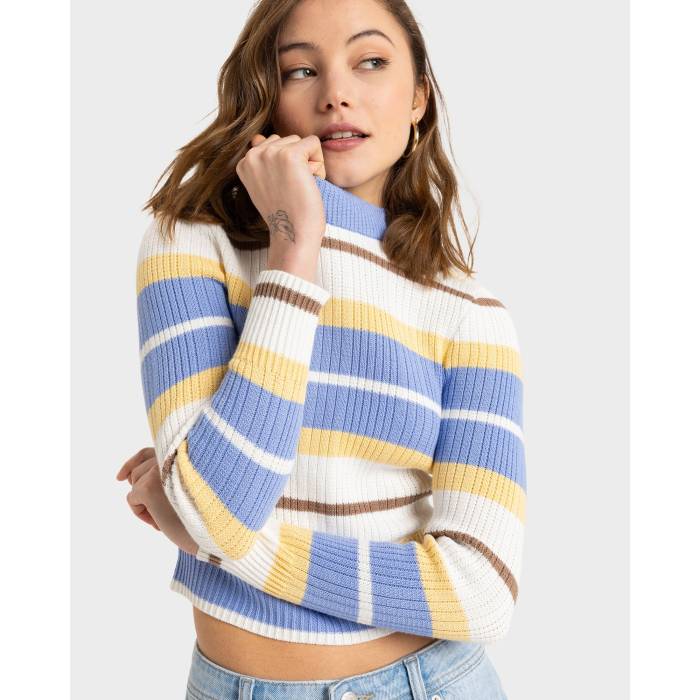 ロキシー Roxy 【 Womens Playa Morning Crew Neck Womens Grapemist Playa Morning Stripe 】 レディース クルー レディース Stripe ストライプ
