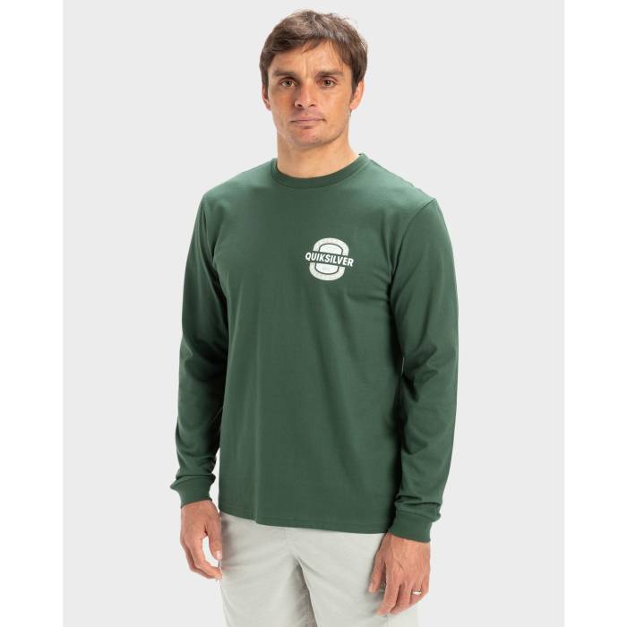 【★百貨店SALE★6/11真夜中2時迄】クイックしろがね色 Quiksilver 【 Mens Ocean Made Long Sleeve T-Shirt Mens Forest Green 】 メンズ Sleeve 衣袂 ティーシャツ メンズ フォレスト green 緑・緑であること