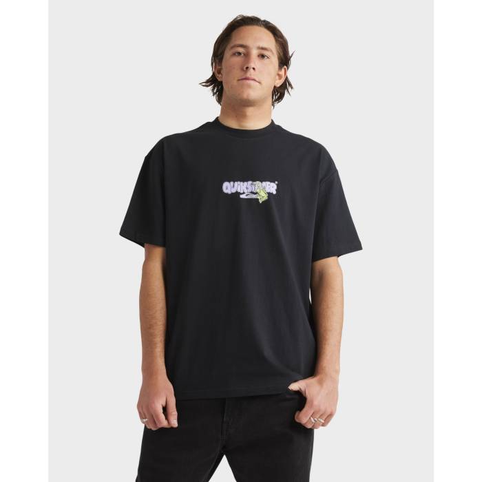 クイックシルバー Quiksilver 【 Mens Fly Catcher T-Shirt Mens Black 】 メンズ Tシャツ メンズ 黒色 ブラック