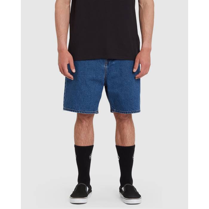 ボルコム Volcom 【 Mens Billow Denim Shorts Mens Oliver Mid Blue 】 メンズ デニム ショーツ メンズ ミッド 青色 ブルー