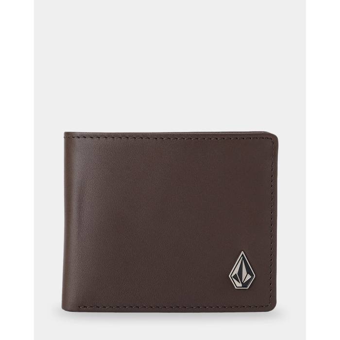 ボルコム Volcom 【 Mens Single Stone Leather Wallet Mens Dark Brown 】 メンズ レザー Wallet ウォレット・財布 メンズ 茶色 ブラウン|スニケス
