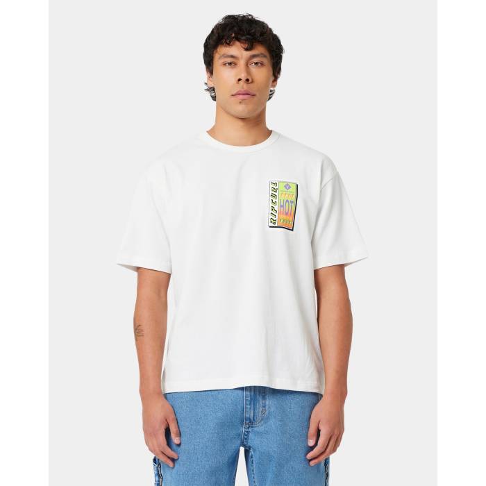 【★百貨店SALE★6/11真夜中2時迄】A Brand 【 Mens  X Rip Curl Hot Locals T-Shirt Mens White Sand 】 メンズ ティーシャツ メンズ 白いこと 白いこと 砂色・砂子