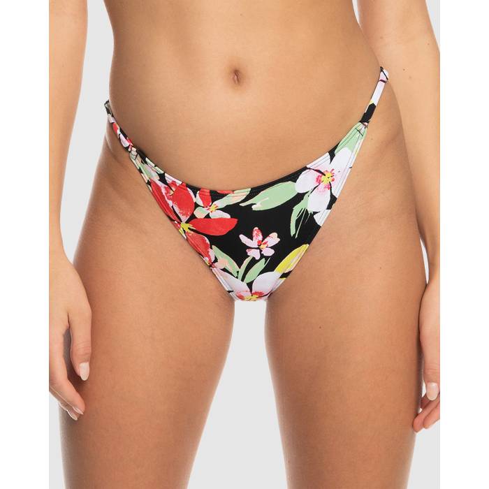 【★百貨店SALE★6/11真夜中2時迄】ロキシー Roxy 【 Womens Printed Beach Classics Mini Bikini Bottom Womens Anthracite New Life 】 レディース ズボン ボトムス レディース