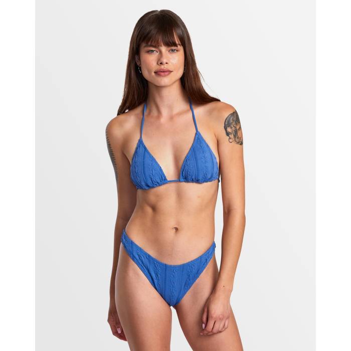 【★百貨店SALE★6/11真夜中2時迄】ルーカ Rvca 【 Womens Sweetness Halter Triangle Bikini Top Womens Federal Blue 】 レディース レディース 青碧 青碧
