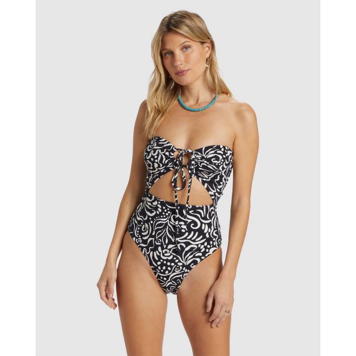 【★百貨店SALE★6/11真夜中2時迄】散らし広告ボン Billabong 【 Womens La Isla Andy One Piece Swimsuit Womens Black Pebble 】 レディース 天使の都市 海水着 レディース 黒いこと 黒いこと