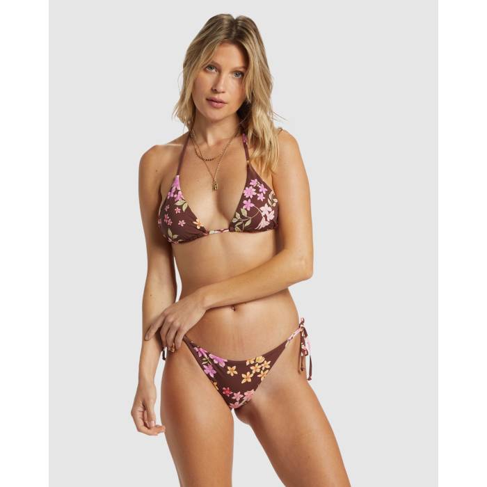 【★百貨店SALE★6/11真夜中2時迄】散らし広告ボン Billabong 【 Womens Free To Be Tie Side Tanga Bikini Bottom Womens Choc Chip 】 レディース 無償性 タイ ズボン ボトムス レディース
