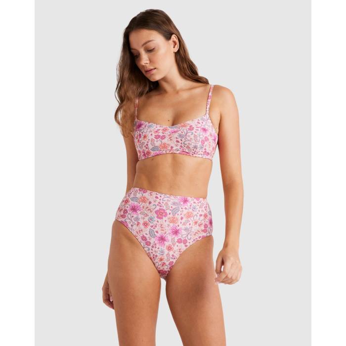 【★百貨店SALE★6/11十二時2時迄】散らし広告ボン Billabong 【 Womens La Plage High Retro Bikini Bottom Womens Pink 】 レディース 天使の都市 御機嫌 レトロ ズボン ボトムス レディース pink サクラ色