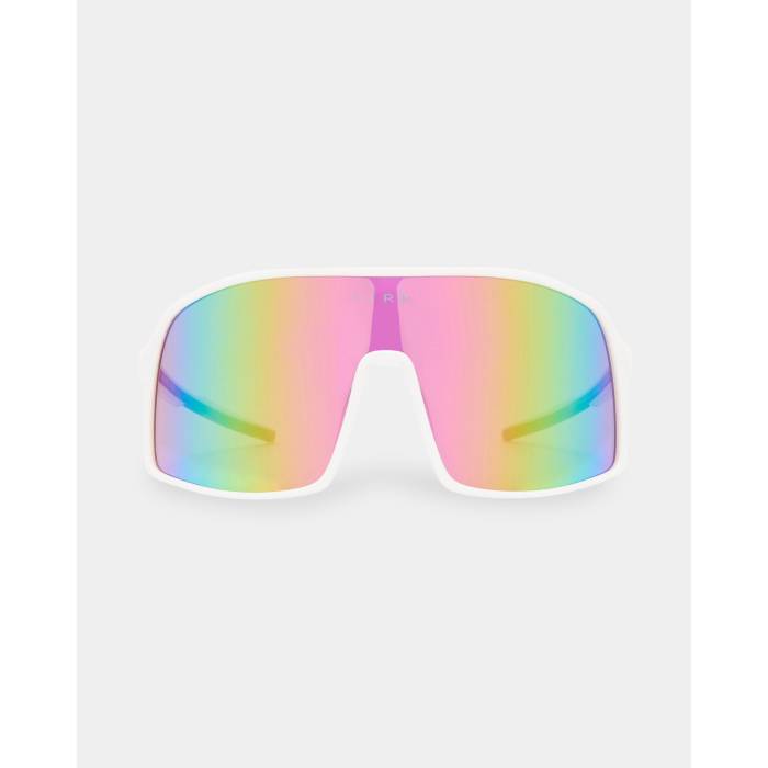 Aire 【 Blazars White Oversized Sunglasses Womens Rainbow Mirror 】 白色 ホワイト サングラス レディース 虹色 レインボー