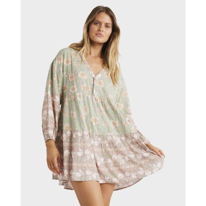 【★百貨店SALE★6/11十二時2時迄】散らし広告ボン Billabong 【 Womens More To Sea La Mer Mini Dress Womens Pistachio 】 レディース 天使の都市 お召しもの レディース