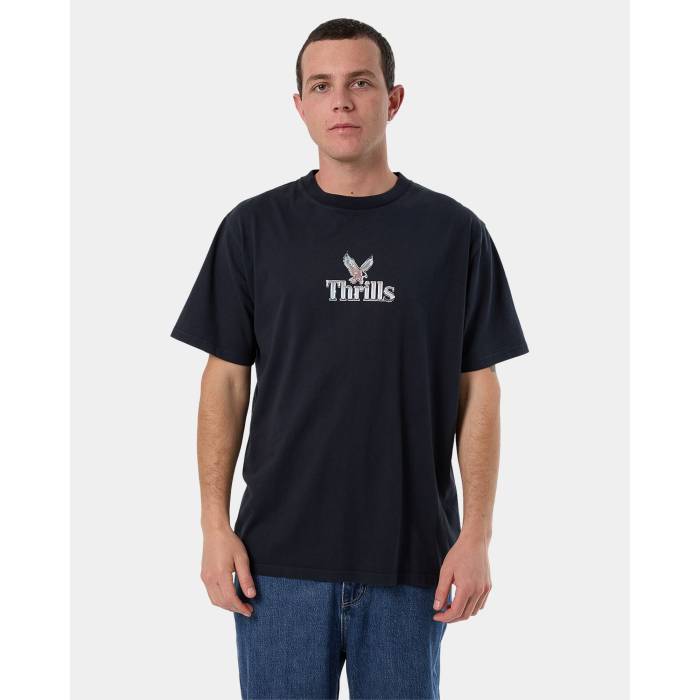 Thrills 【 Mens Strenght & Glory Merch Fit T-Shirts Mens Twilight Black 】 メンズ Tシャツ メンズ トワイライト 黒色 ブラック｜スニケス