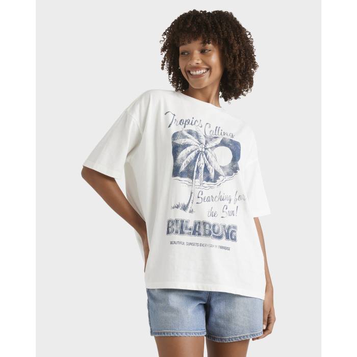 ビラボン Billabong 【 Womens This Sunny Time T-Shirt Womens Salt Crystal 】 レディース タイム Tシャツ レディース