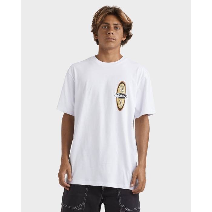 【★百貨店SALE★6/11十二時2時迄】クイックしろがね色 Quiksilver 【 Mens Qs Board T-Shirt Mens White 】 メンズ プルオーバー メンズ 白いこと 白いこと