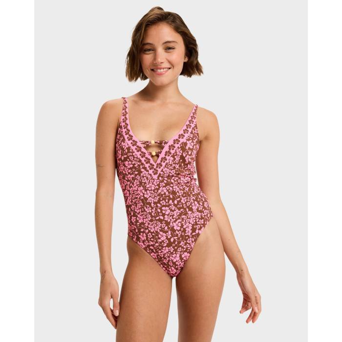 ロキシー Roxy 【 Womens Kerline One Piece Swimsuit Womens Tiramisu Kerlina Border 】 レディース 水着 レディース｜スニケス