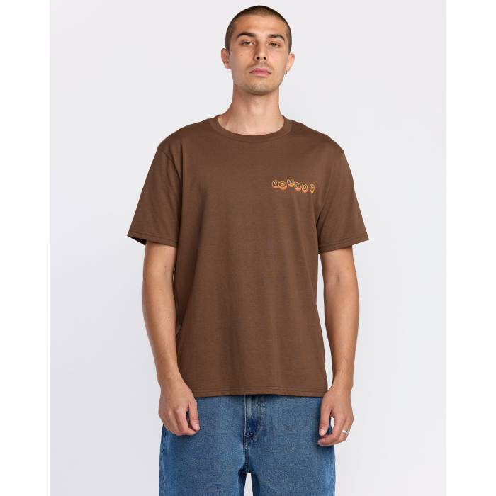 【★百貨店SALE★6/11真夜中2時迄】ボルコム Volcom 【 Mens Veevo T-Shirt Mens Brown Stone 】 メンズ ティーシャツ メンズ 赤銅色 赤銅色
