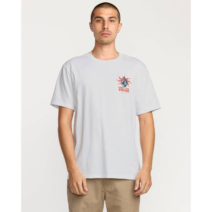【★百貨店SALE★6/11真夜中2時迄】ボルコム Volcom 【 Mens Peak A Boo T-Shirt Mens White 】 メンズ ティーシャツ メンズ 白いこと 白いこと