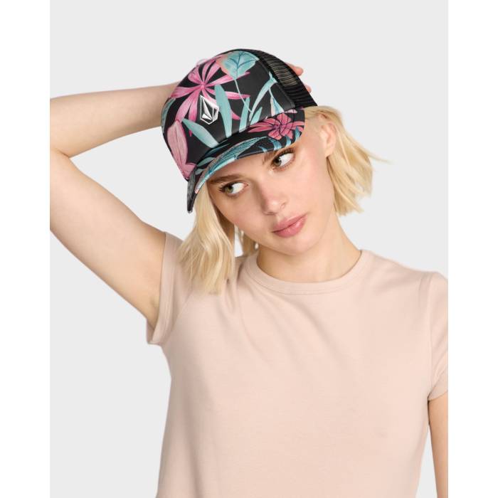 【★百貨店SALE★6/11夜夜中2時迄】ボルコム Volcom 【 Womens Into Paradise Trucker Cap Womens Reef Pink 】 レディース エデンの園 トラッカー 旗がしら かぶり笠 レディース pink サクラ色