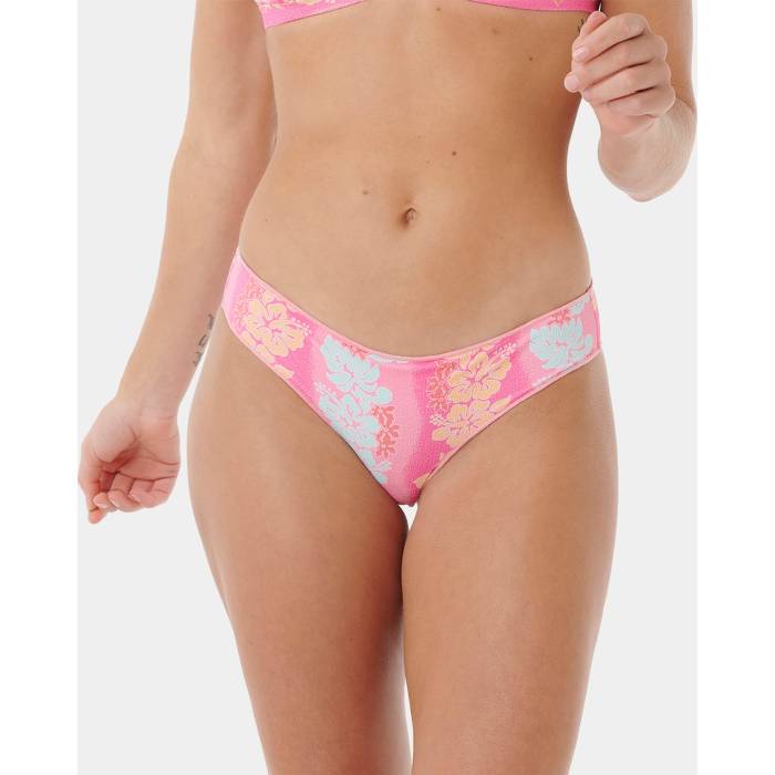 【★百貨店SALE★6/11真夜中2時迄】下唇長い巻き毛 Rip Curl 【 Womens Waikiki Keepsakes Cheeky Bikini Bottom Womens Pink 】 レディース ズボン ボトムス レディース pink さくら色