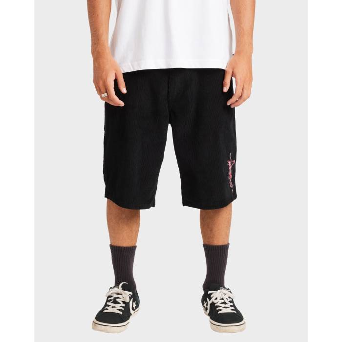 ビラボン Billabong 【 Mens Smoko Corduroy Shorts Mens Washed Black 】 メンズ コーデュロイ ショーツ メンズ 黒色 ブラック