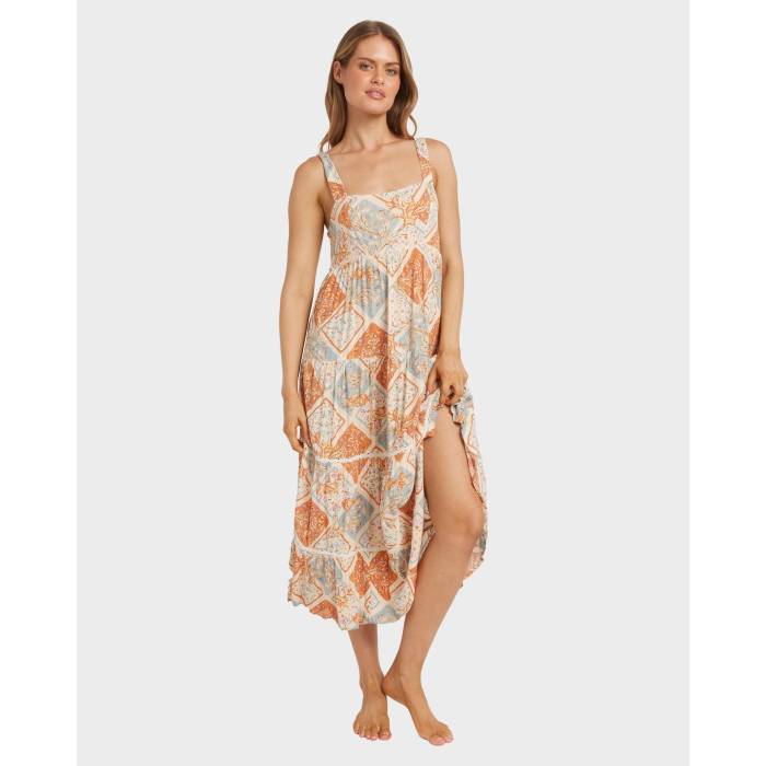 【★百貨店SALE★6/11十二時2時迄】散らし広告ボン Billabong 【 Womens Forever Folk Midi Dress Womens Whitecap 】 レディース お召しもの レディース