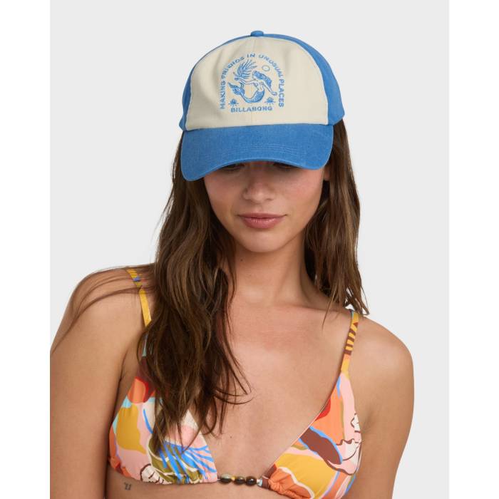 【★百貨店SALE★6/11夜夜中2時迄】散らし広告ボン Billabong 【 Womens Dad Cap Womens Tidal Blue 】 レディース 旗がしら かぶり笠 レディース 青味 青み