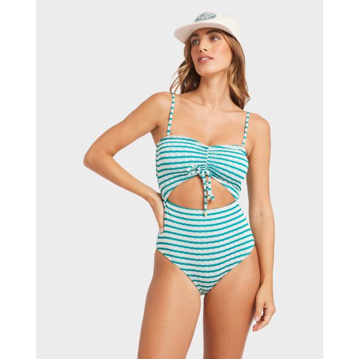 【★百貨店SALE★6/11真夜中2時迄】散らし広告ボン Billabong 【 Womens Wavey Daze Summer One Piece Swimsuit Womens Deep Sea 】 レディース Summer 朱夏 水泳着 レディース ディープ
