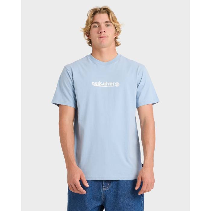 【★百貨店SALE★6/11真夜中2時迄】クイックしろがね色 Quiksilver 【 Mens Quik Throwback T-Shirt Mens Ashley Blue 】 メンズ ティーシャツ メンズ 青碧 青碧