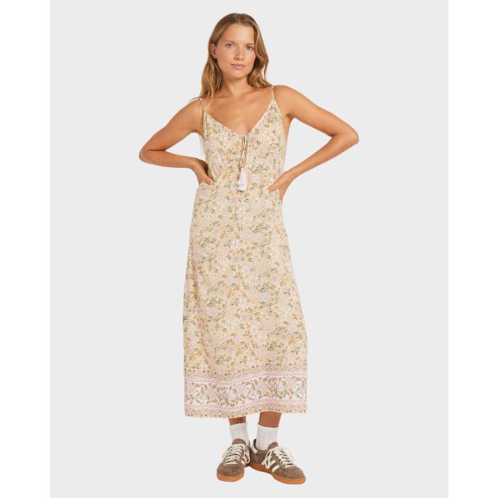 【★百貨店SALE★6/11真夜中2時迄】ロキシー Roxy 【 Womens Garland Midi Dress Womens Stone 】 レディース 御召しもの レディース