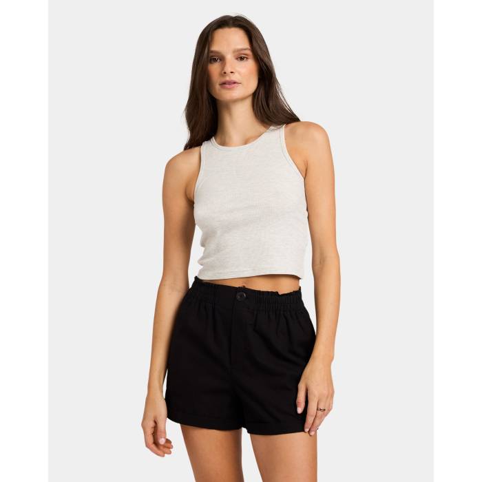 【★百貨店SALE★6/11真夜中2時迄】Nunui 【 Womens Boyfriend Rib Tank Womens Grey Marle 】 レディース 貯蔵タンクとっ始め レディース 薄墨色 薄墨色