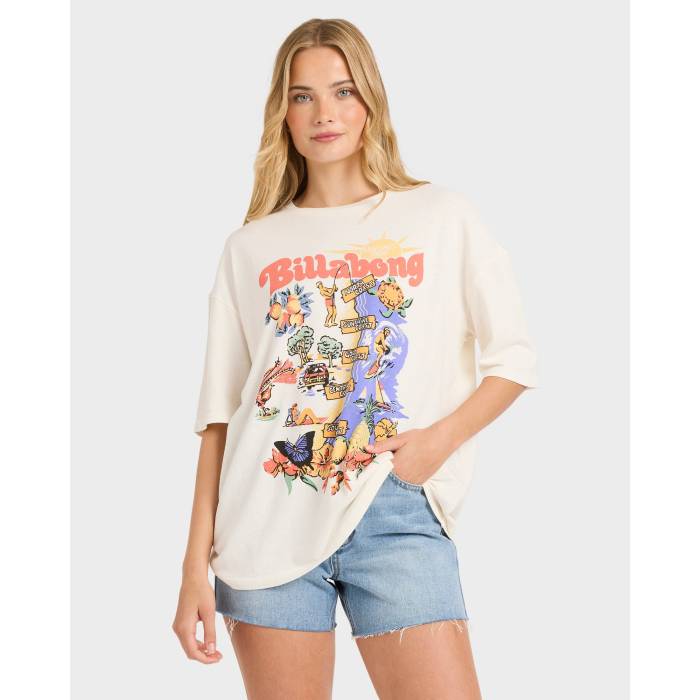 ビラボン Billabong 【 Womens Roadtrip T-Shirt Womens Salt Crystal 】 レディース Tシャツ レディース