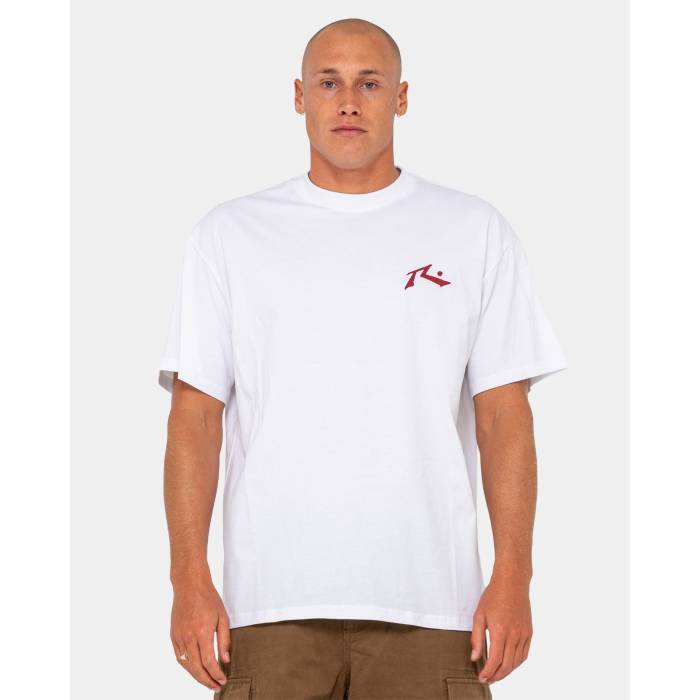 ラスティ Rusty 【 Mens Competition T-Shirt Mens White/Red 】 メンズ Tシャツ メンズ 白色 ホワイト Red 赤・レッド|スニケス