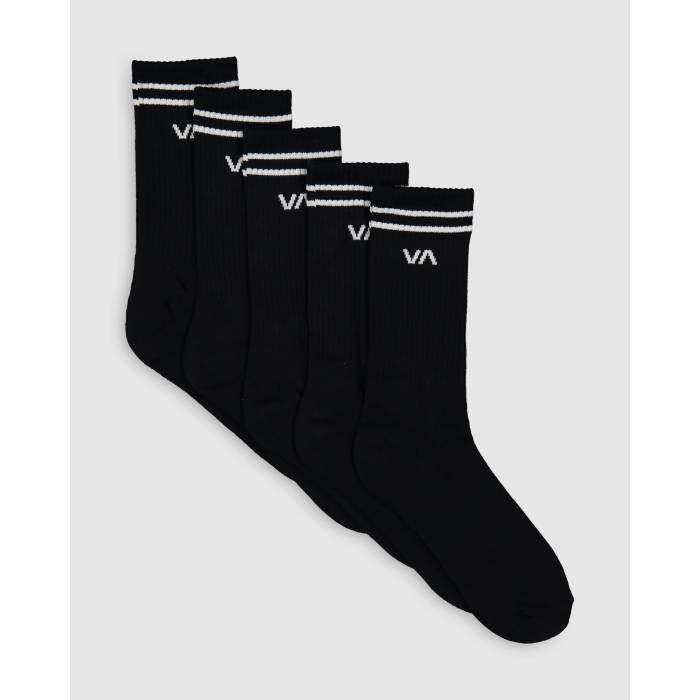 【★百貨店SALE★6/11十二時2時迄】ルーカ Rvca 【 Mens Union 5 Pack Crew Socks Mens Black 】 メンズ Union 単位労働組合 労働者の一団 靴下・ソックス メンズ 黒いこと 黒いこと