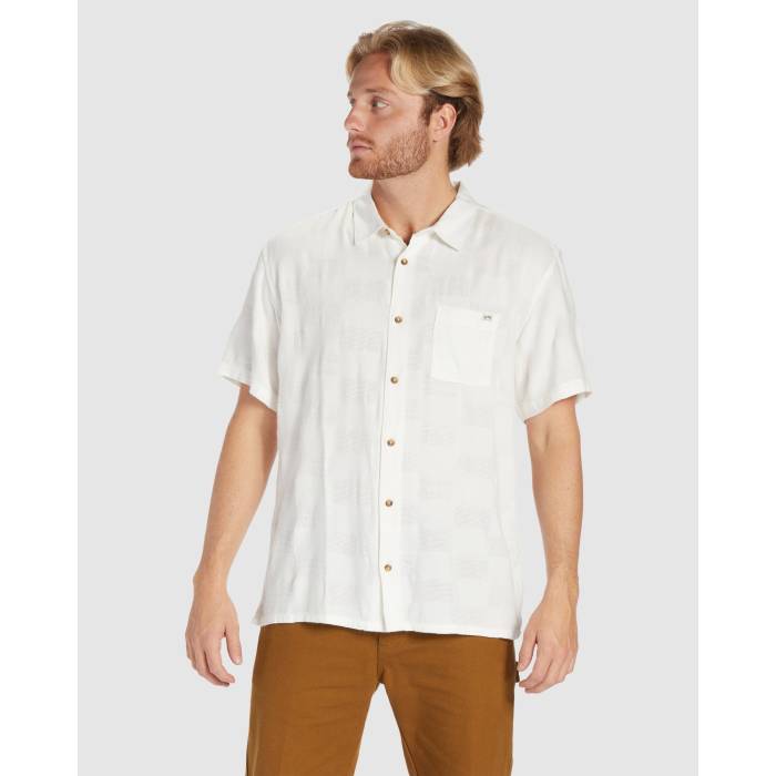 ビラボン Billabong 【 Mens Sundays Jacquard Short Sleeve Shirt Mens Off White 】 メンズ Sleeve スリーブ メンズ 白色 ホワイト｜スニケス