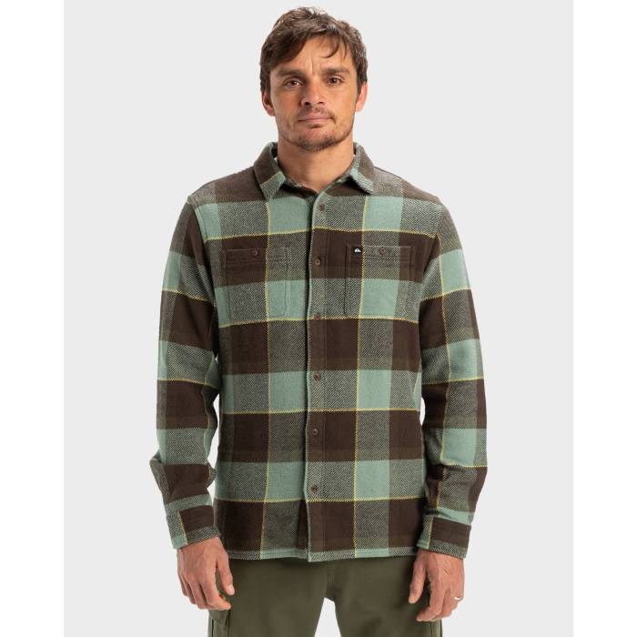 クイックシルバー Quiksilver 【 Mens Seeker Flannel Shirt Mens Chinois Green Seeker 】 メンズ メンズ green 緑・グリーン