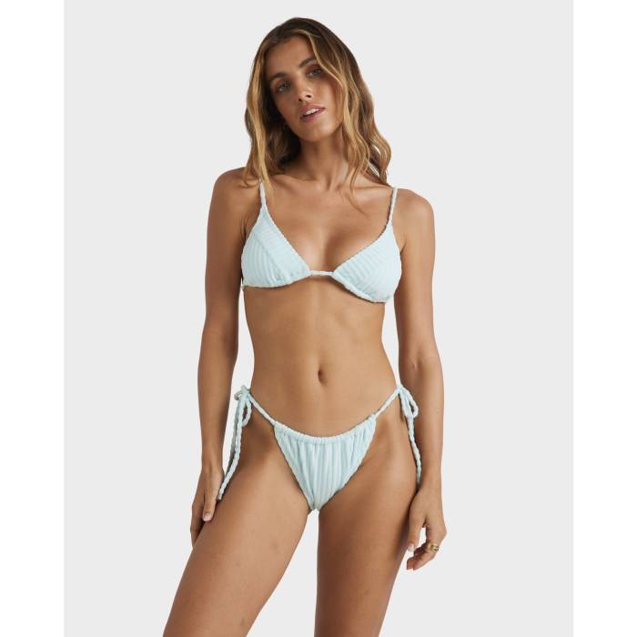 【★百貨店SALE★6/11真夜中2時迄】散らし広告ボン Billabong 【 Womens Terry Rib Bikini Top Womens Coastal Blue 】 レディース レディース 青碧 青碧