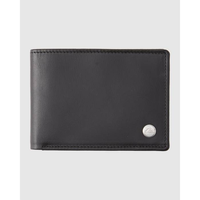 クイックシルバー Quiksilver 【 Mens Mac Tri Fold Leather Wallet Mens Black 】 メンズ レザー Wallet ウォレット・財布 メンズ 黒色 ブラック