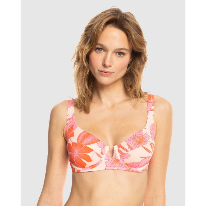 ロキシー Roxy 【 Womens Printed Beach Classics Dcup Bikini Top Womens Pale Dogwood Lhibiscus 】 レディース レディース
