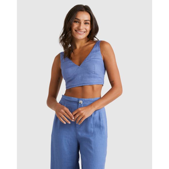 Nunui 【 Womens Mediterranean Tank Top Womens Marine Blue 】 レディース タンクトップ レディース 青色 ブルー