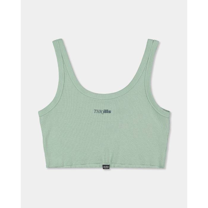 【★百貨店SALE★6/11十二時2時迄】Thrills 【 Womens Two Minds Retro Crop Tank Top Womens Jadeite 】 レディース レトロ Crop クロップ 貯蔵タンクいの一番 レディース