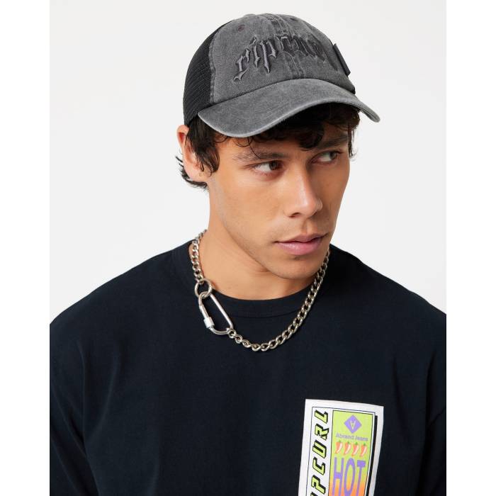A Brand 【 Mens X Rip Curl Metal Bazza Cap Mens Washed Black 】 メンズ メタル キャップ 帽子 メンズ 黒色 ブラック｜スニケス