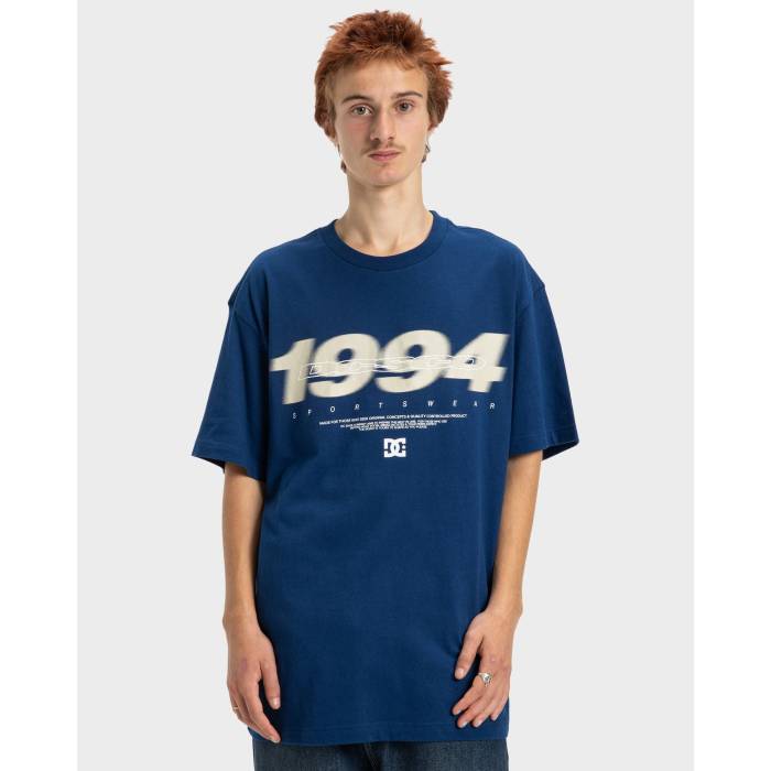 ディーシー シューズ Dc Shoes 【 Mens Blurry T-Shirt Mens Estate Blue 】 メンズ プルオーバー メンズ 青み 青色